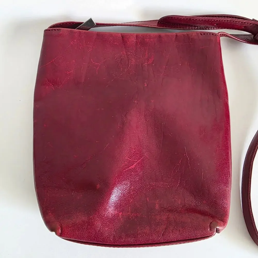 Hobo International Red Leather Crossbody Bag Adjustable Strap